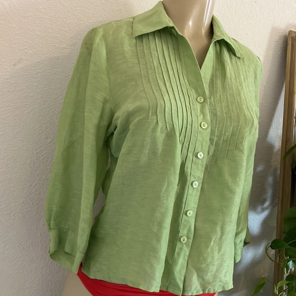 Used Blouse Coldwatwr Creek Green - Picture 3 of 10